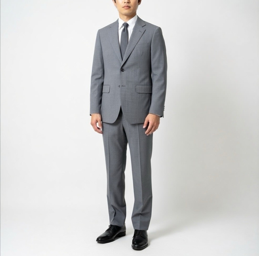 John Williams Men's Classic Fit Suit Jacket & Pants Set L Grey Wool Blend EXC